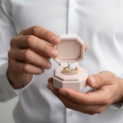 5.0CT Radiant Cut Yellow Gold Ring Set-Black Diamonds New York