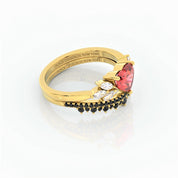 Forever In My Heart- 1.25ct Heart Cut Diamond Option Gothic Promise Ring-Black Diamonds New York