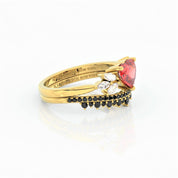 Forever In My Heart- 1.25ct Heart Cut Diamond Option Gothic Promise Ring-Black Diamonds New York
