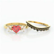 Forever In My Heart- 1.25ct Heart Cut Diamond Option Gothic Promise Ring-Black Diamonds New York
