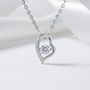 5.0mm D Color 0.5 Ct Diamond Heart Necklace-Black Diamonds New York
