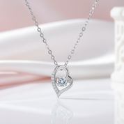 5.0mm D Color 0.5 Ct Diamond Heart Necklace-Black Diamonds New York