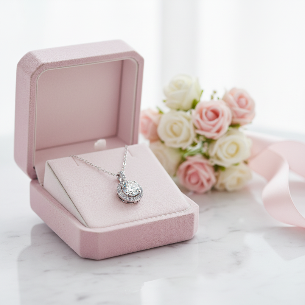 5/10ct Classic Round Bag Diamond Pendant Necklace-Black Diamonds New York