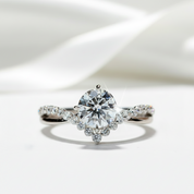 Classic 1.0 Ctw Diamond Option V-Shaped Engagement Ring-Black Diamonds New York