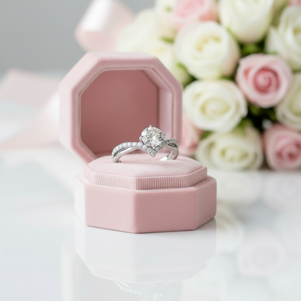 Classic 1.0 Ctw Diamond V-Shaped Engagement Ring-Black Diamonds New York