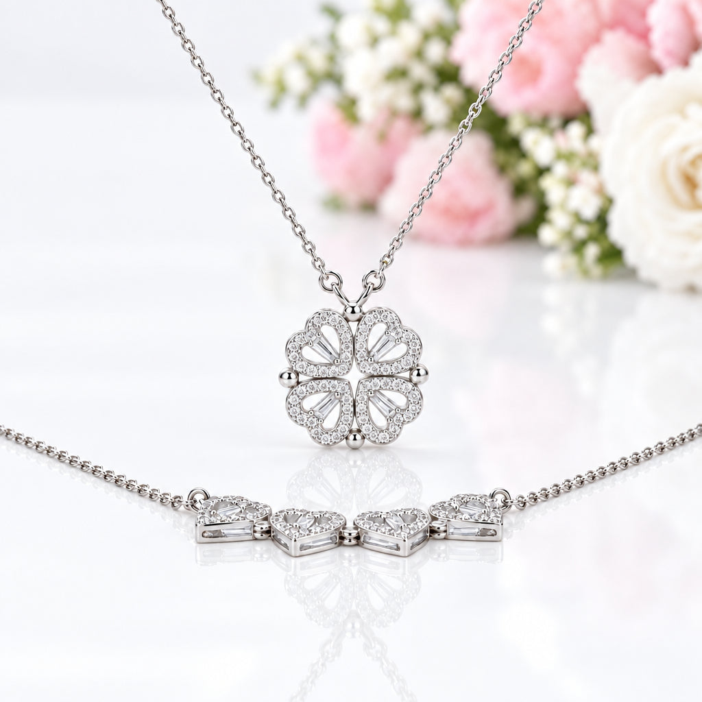 Four Leaf Clover Heart Change Necklace – Black Diamonds New York