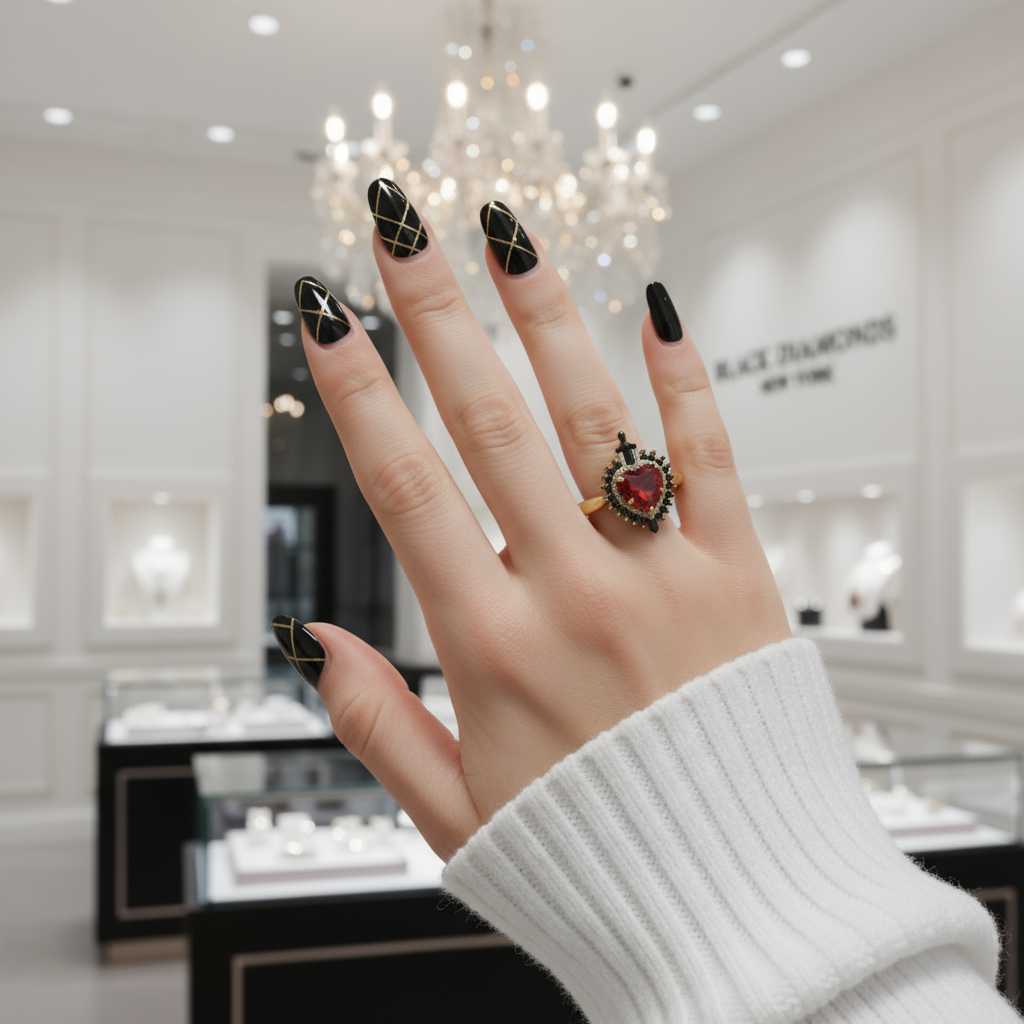 Against All Odds- Heart Shape Diamond Option Gothic Engagement Ring-Black Diamonds New York