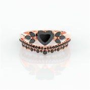 Forever In My Heart- 1.25ct Heart Cut Diamond Option Gothic Promise Ring-Black Diamonds New York