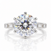 5 Carat Round Cut Crackling Diamond Option Engagement Ring-Black Diamonds New York