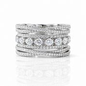5 Pieces Stackable Ring Band Set-Black Diamonds New York
