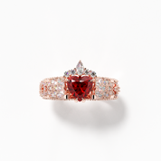 Infinity x Infinity Ring- Red Heart and Cross Diamond Option Gothic Ring-Black Diamonds New York