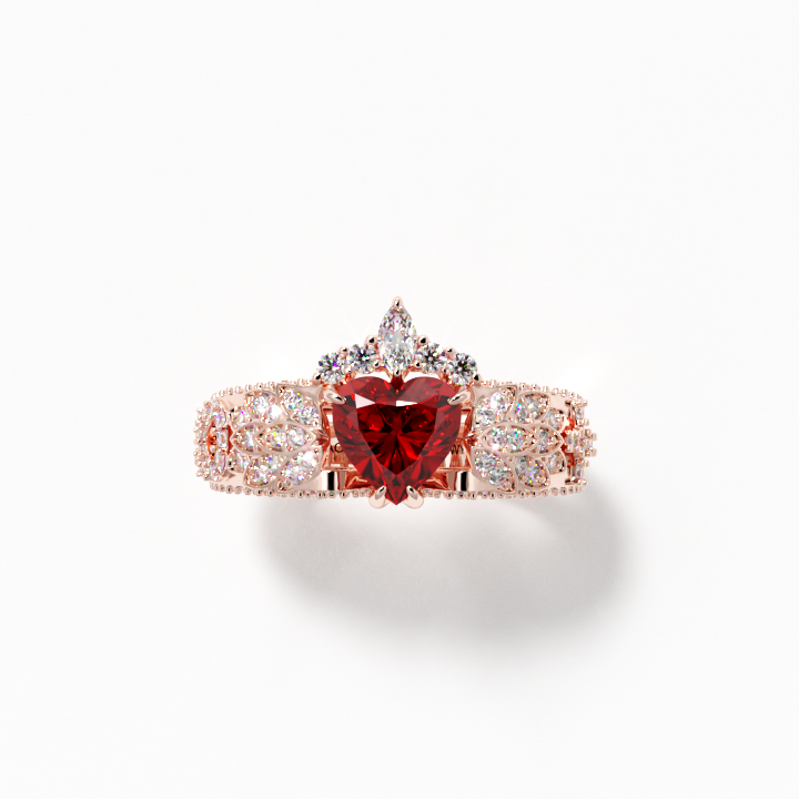Infinity x Infinity Ring- Red Heart and Cross Diamond Option Gothic Ring-Black Diamonds New York