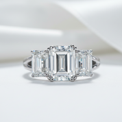 5ct Emerald Cut Diamond Option Three Stone Engagement Ring-Black Diamonds New York