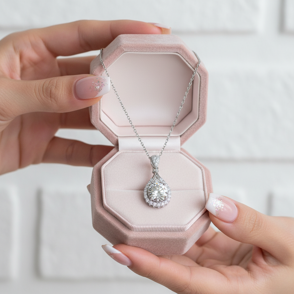 5ct Diamond Water Drop Pendant Necklace-Black Diamonds New York