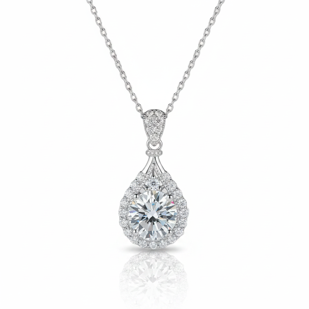 5ct Diamond Option Water Drop Pendant Necklace-Black Diamonds New York