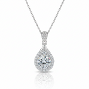 5ct Diamond Option Water Drop Pendant Necklace-Black Diamonds New York