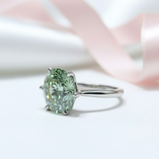 5ct Round Cut Green Diamond Engagement Ring-Black Diamonds New York