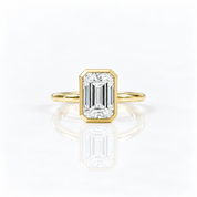 5ct Emerald Cut Diamond Option Bezel Engagement Ring-Black Diamonds New York