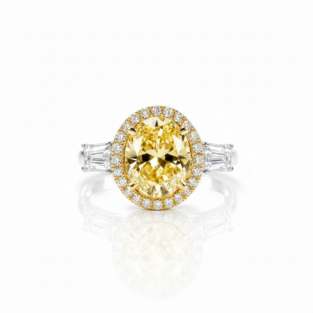 5ct Luxury Oval Yellow Diamond Option Ring-Black Diamonds New York