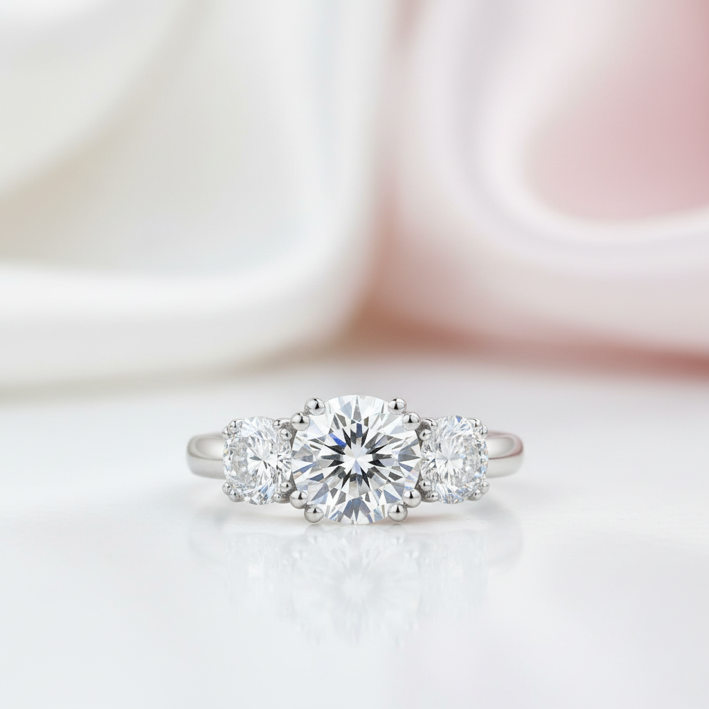 5ct Three Stone Diamond Option Ring-Black Diamonds New York