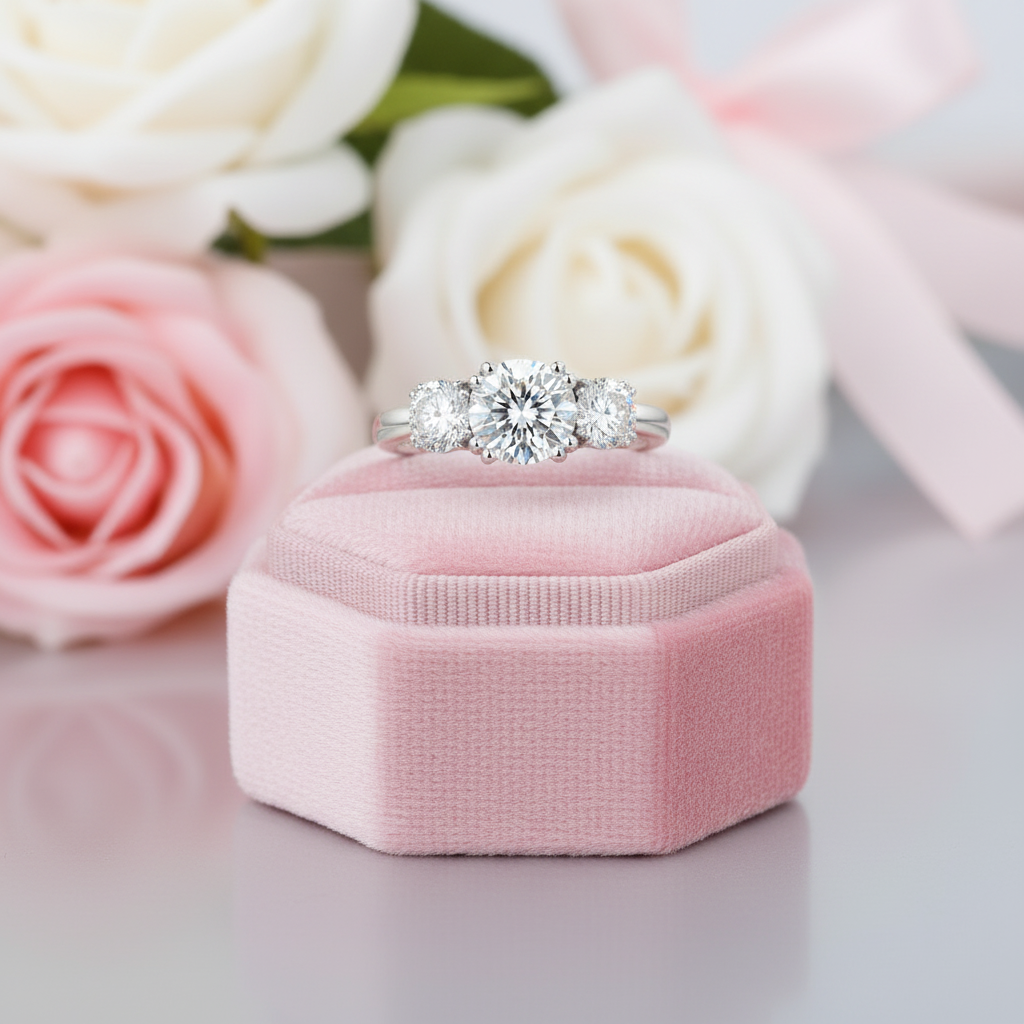 5ct Three Stone Diamond Option Ring-Black Diamonds New York