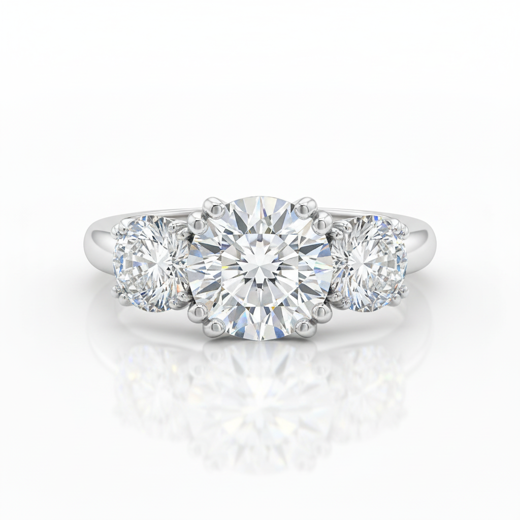 5ct Three Stone Diamond Option Ring-Black Diamonds New York