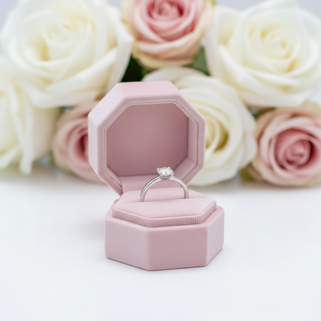 5mm 0.5Ct D Color VVS Diamond Solitaire Engagement Ring-Black Diamonds New York