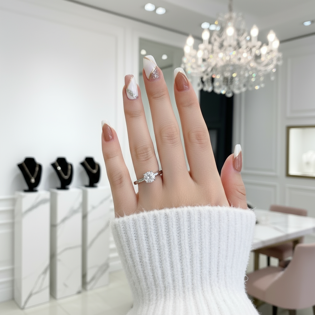 5mm 0.5Ct D Color VVS Diamond Solitaire Engagement Ring-Black Diamonds New York