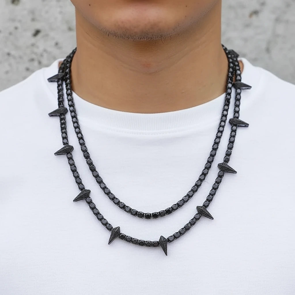5mm Black Diamond Option Gothic Necklace-Black Diamonds New York