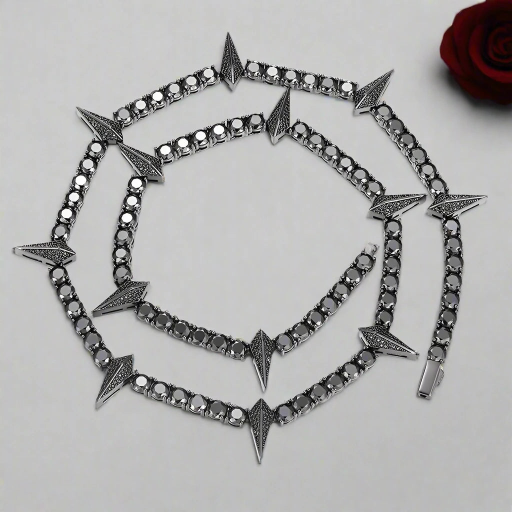 5mm Black Diamond Option Gothic Necklace-Black Diamonds New York