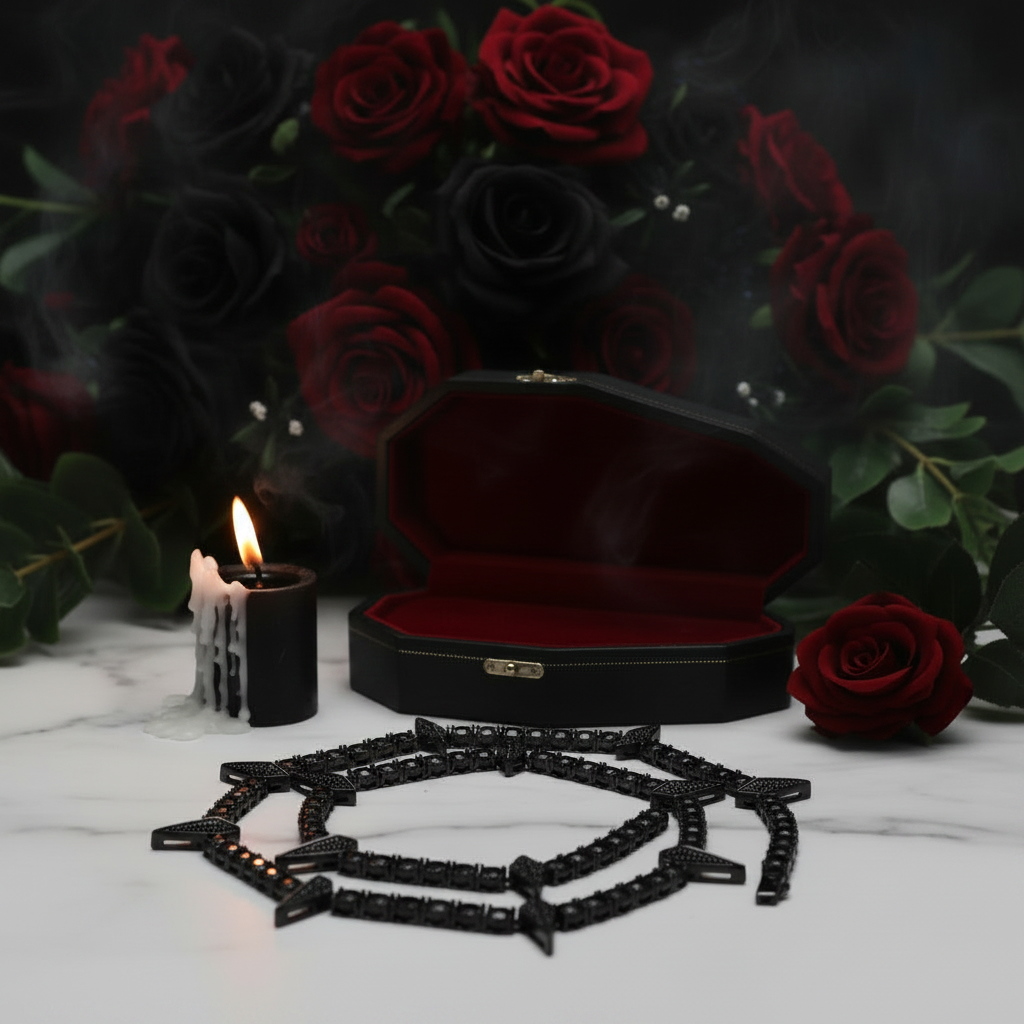 5mm Black Diamond Option Gothic Necklace-Black Diamonds New York