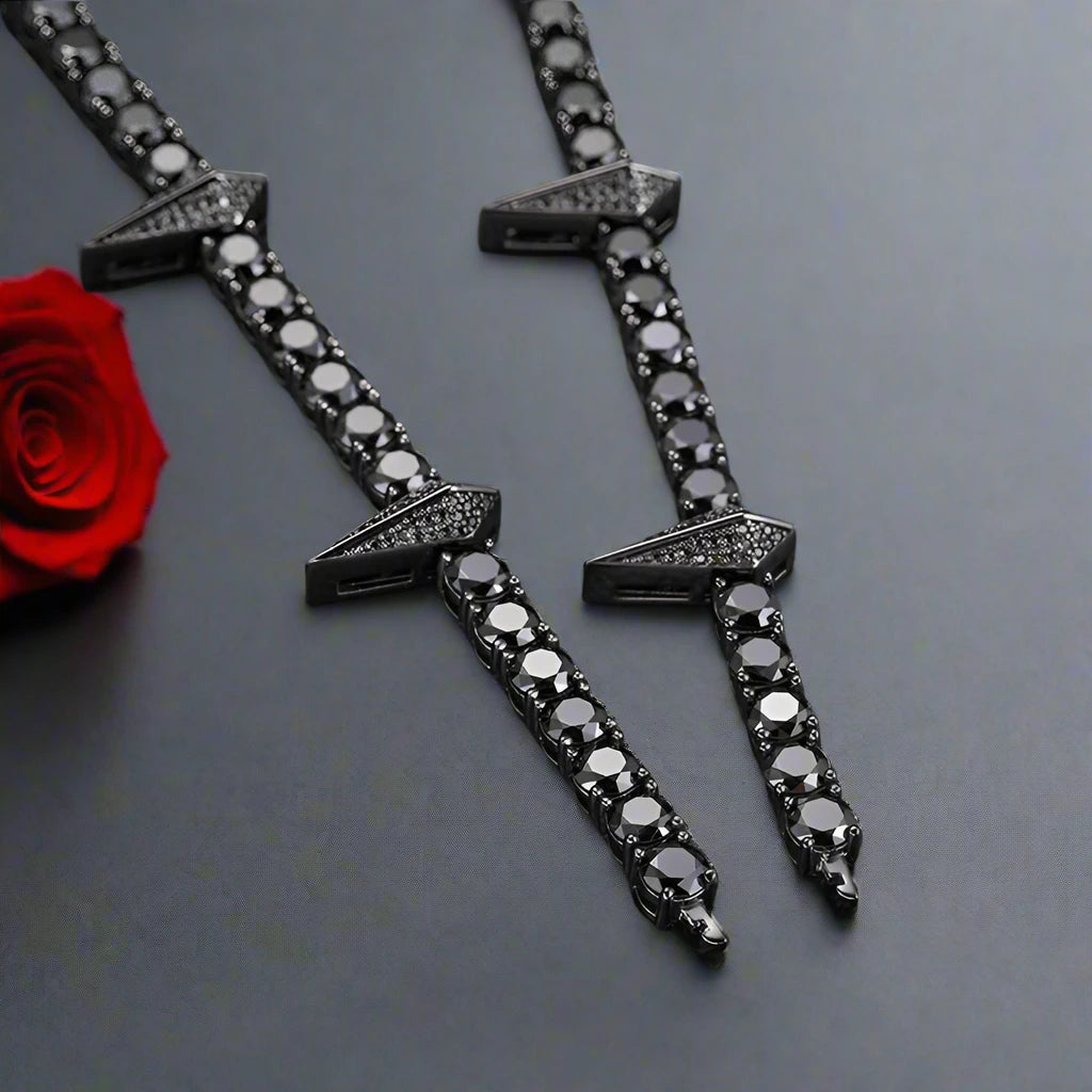 5mm Black Diamond Gothic Necklace-Black Diamonds New York