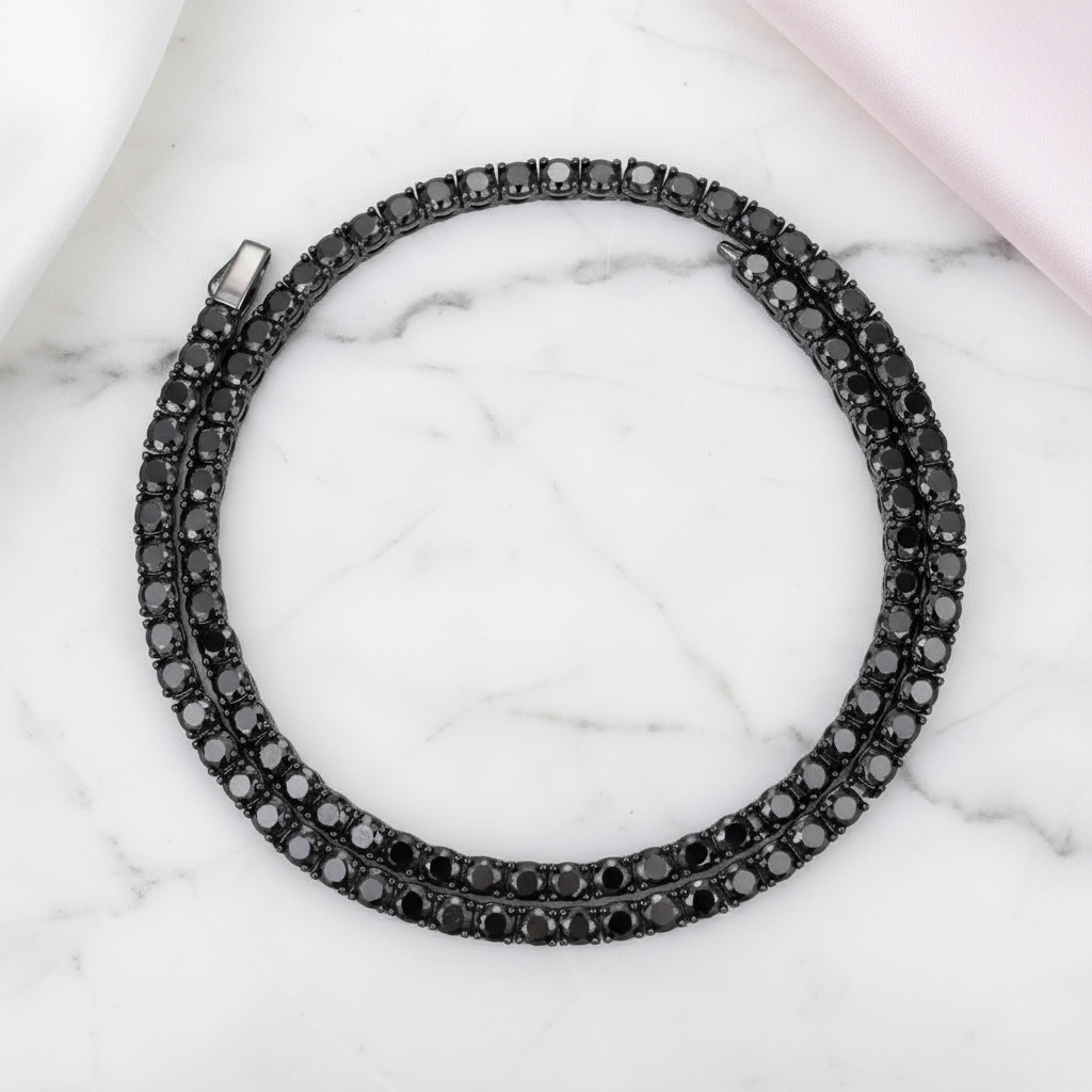 5mm Black Diamond Option Unisex Gothic Necklace-Black Diamonds New York