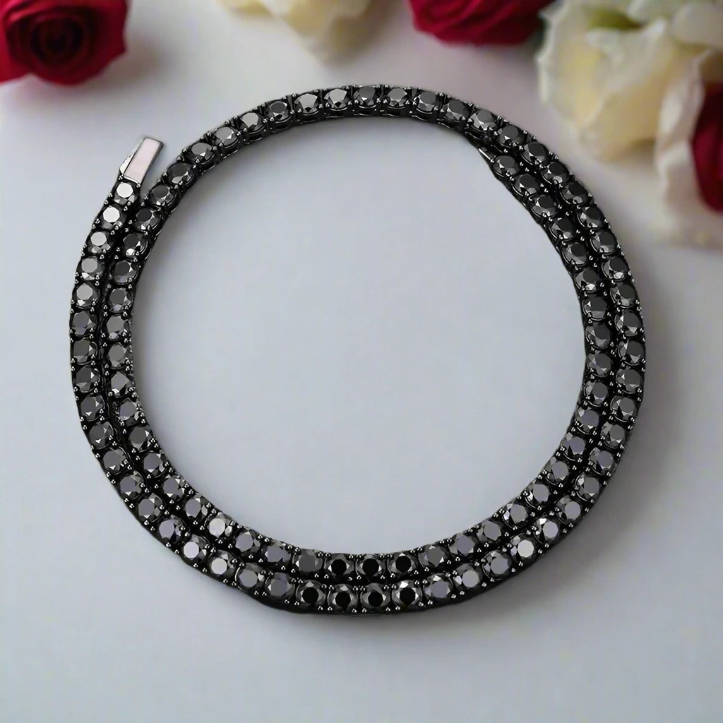 5mm Black Diamond Unisex Gothic Necklace-Black Diamonds New York