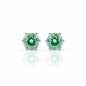 5mm Green Color Round Diamond Option Stud Earrings-Black Diamonds New York