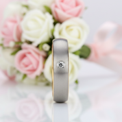 Dome Brushed Finished Tungsten Wedding Band with Diamond Option-Black Diamonds New York