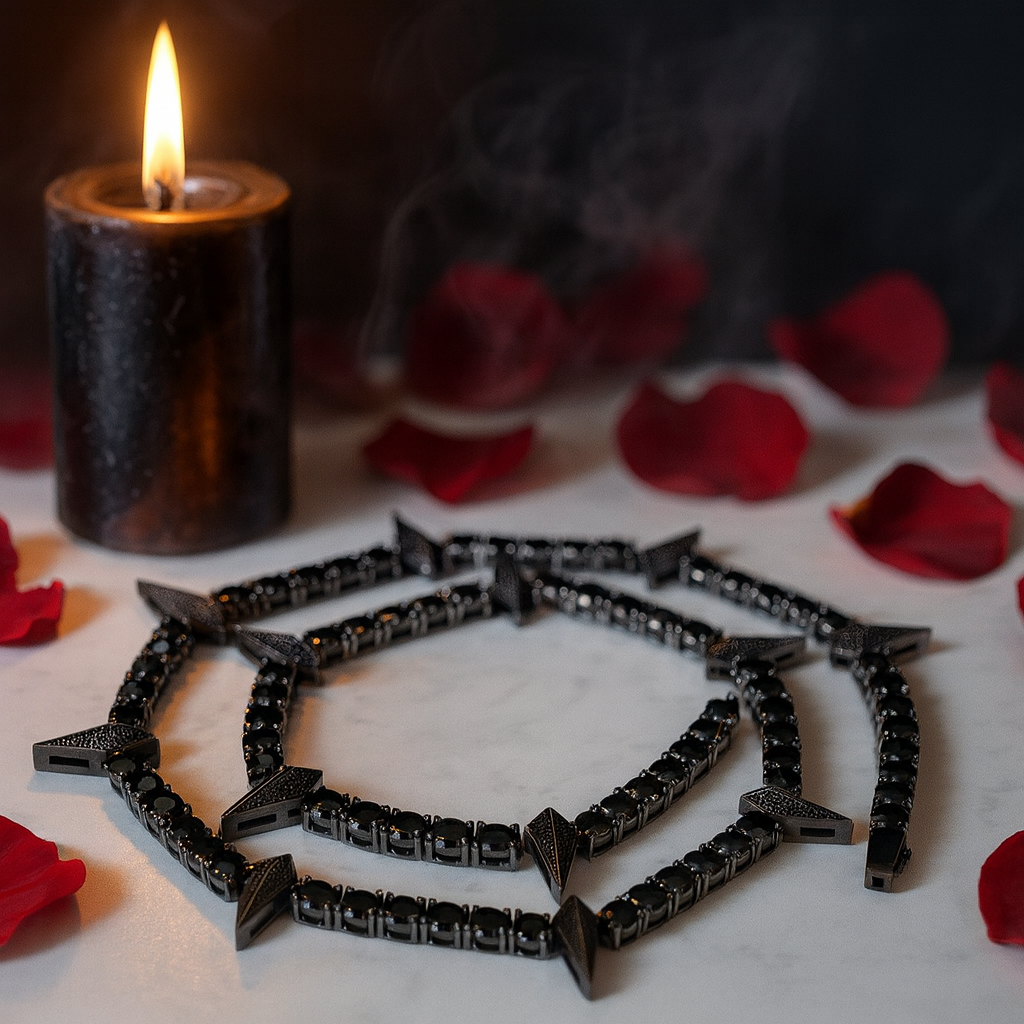 5mm Black Diamond Gothic Necklace-Black Diamonds New York