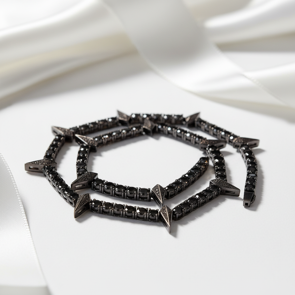 5mm Black Diamond Option Gothic Necklace-Black Diamonds New York