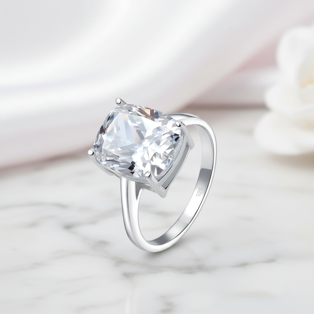 6.0 Ct Cushion Cut Diamond Option Wedding Anniversary Solitaire Ring-Black Diamonds New York