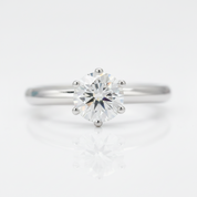 6 Prong 1.0 Ct Round Cut Diamond Option Engagement Ring-Black Diamonds New York