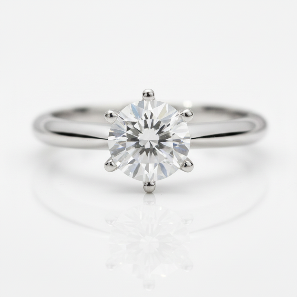 6 Prong Anniversary Eternity 925 Sterling Silver Diamond Option Engagement Ring-Black Diamonds New York