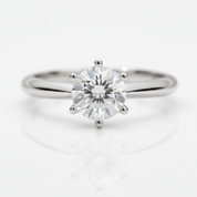 6 Prong Anniversary Eternity 925 Sterling Silver Diamond Option Engagement Ring-Black Diamonds New York