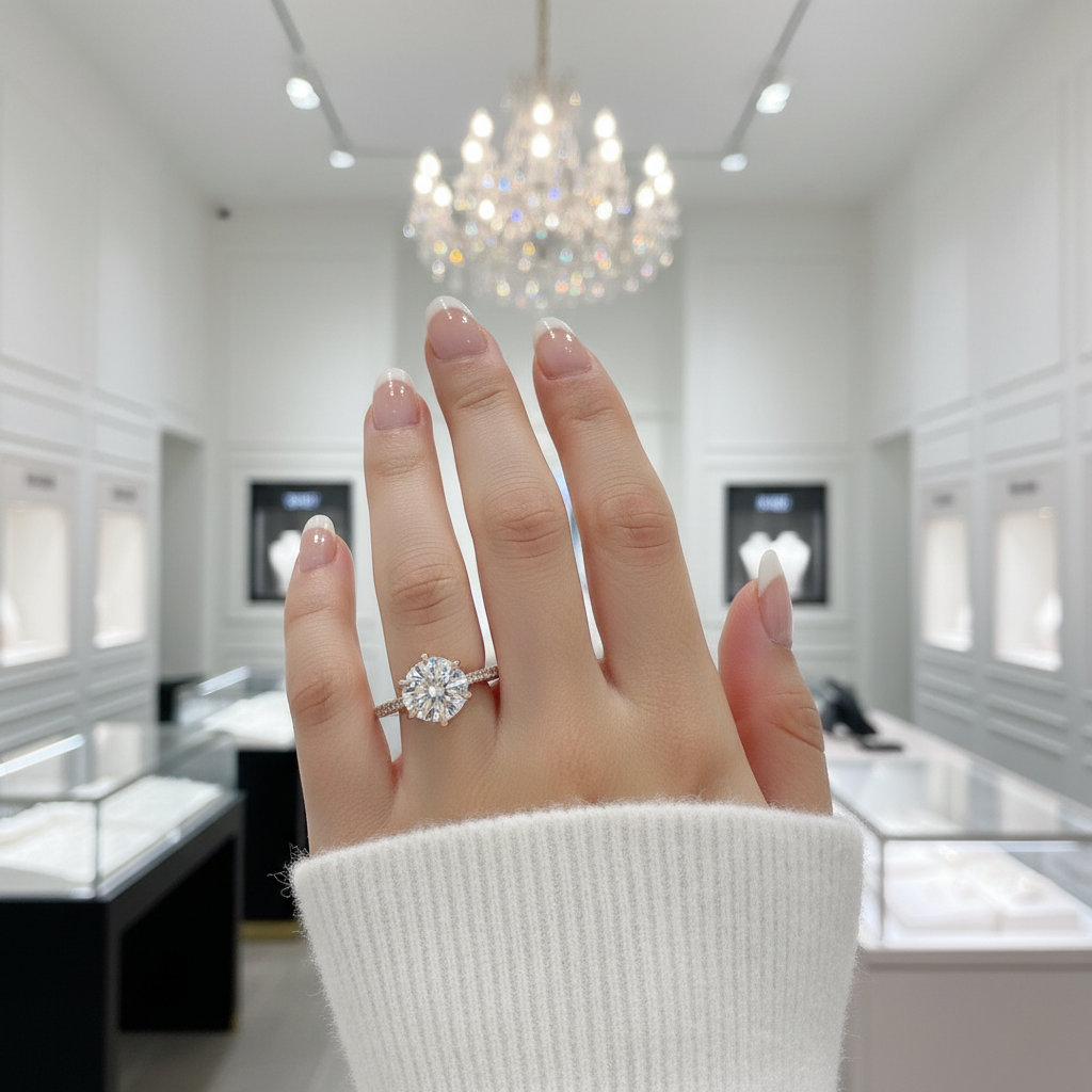 6 Prong Round Cut Diamond Option Rose Gold Engagement Ring-Black Diamonds New York