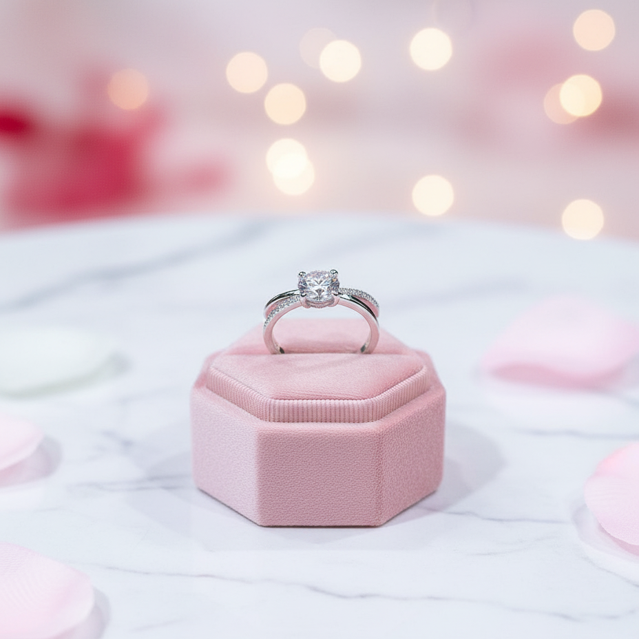 6.5mm D-F Color VVS-FL 4 Prong Round Cut Diamond Engagement Ring-Black Diamonds New York