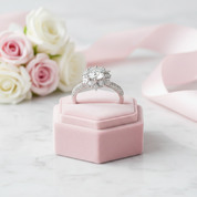 6.5mm Round Cut Diamond Flower Engagement Ring