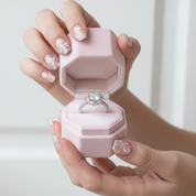 6.5mm Round Cut Diamond Flower Engagement Ring