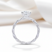6.5mm Round Cut Diamond Option Twist Band Engagement Ring-Black Diamonds New York