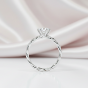 6.5mm Round Cut Diamond Option Twist Band Engagement Ring-Black Diamonds New York