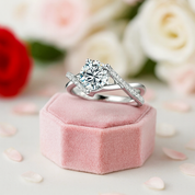 6.5mm Round Diamond Infinity Engagement Ring-Black Diamonds New York