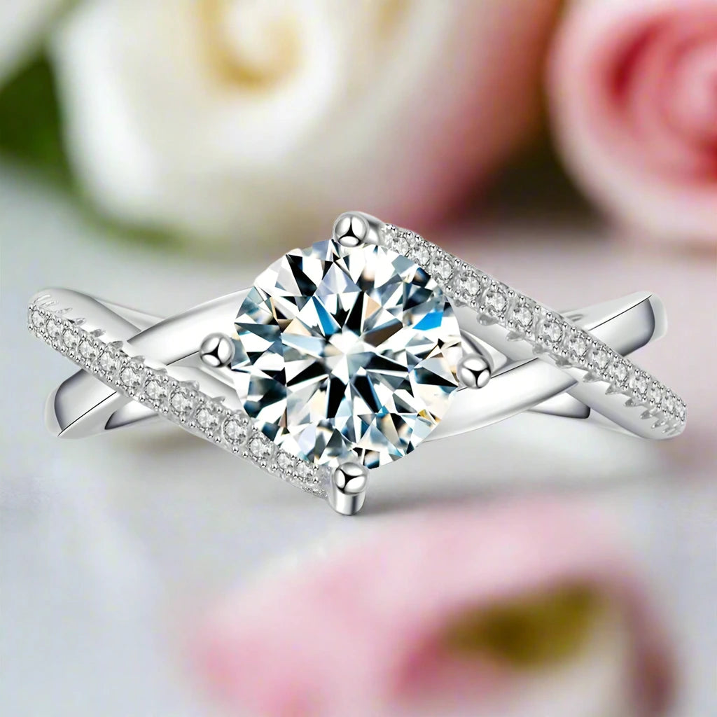 6.5mm Round Diamond Infinity Engagement Ring-Black Diamonds New York